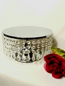 Cake Stand w/Crystals - 10 in round