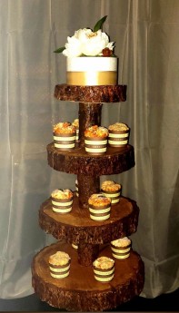 Rustic Wood 4 Tier Cupcake Stand