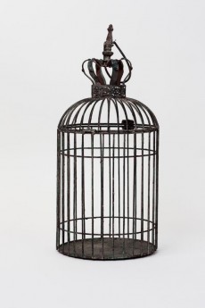 Antique Grey Bird Cage