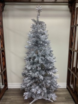 6' tall Silver Christmas Tree