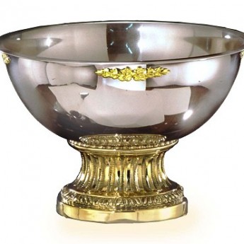 Champagne Punch Bowl- 5 Gallon-Silver w/gold trim