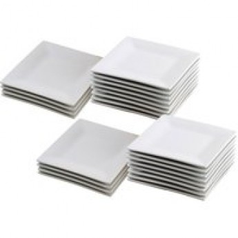 White Square Appetizer Plates Set of 10