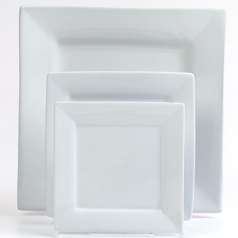 White Square- x Bread & Butter Plate Set of 10