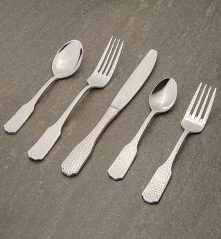 Hammered Flatware- Dinner Fork Set of 10