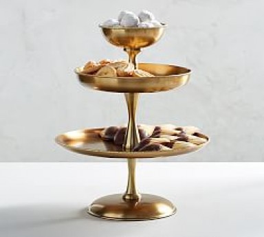 Tiered Serving Tray- Antique Gold
