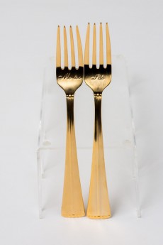 Wedding Cake Fork Set – Gold
