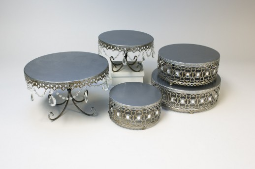 Antique Silver Cake Stands w/ Embellishments