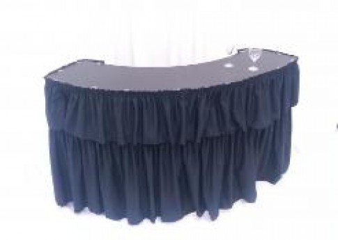 6' Serpentine Bar Table W/Black Skirt