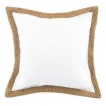 WHITE CANVAS PILLOWS WITH JUTE