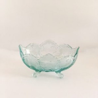 Vintage Ice Blue Footed Bowl