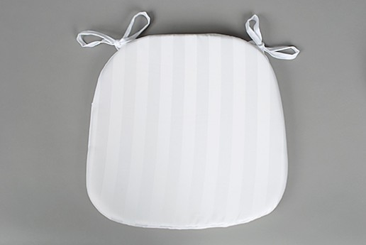 Chiavari Cushion, White Satin Stripe