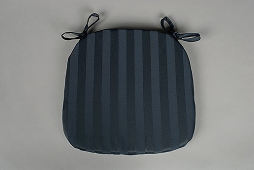 Chiavari Cushion, Black Satin Stripe	