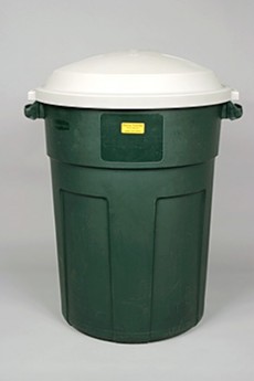 Garbage Can, Plastic, 35 Gallon, Green	