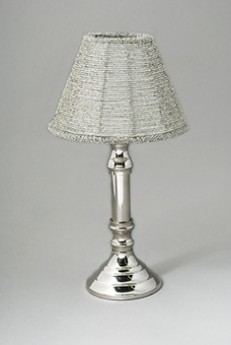 Table Top Lamp Shade, Silver Bead	
