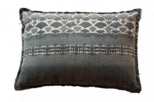 Charcoal Grey Dyed Lumbar Pillow
