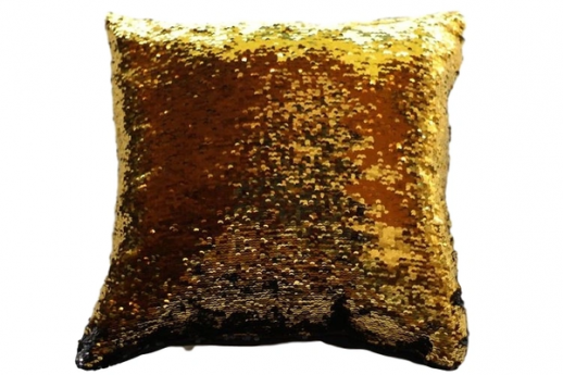 BLACK AND GOLD SEQUIN PILLOW