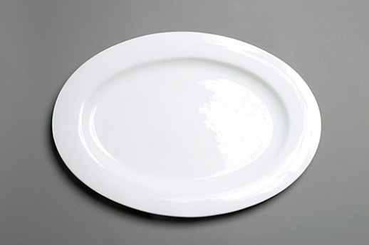 Platter, White Ceramic, 14