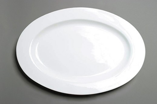Platter, White Ceramic,18