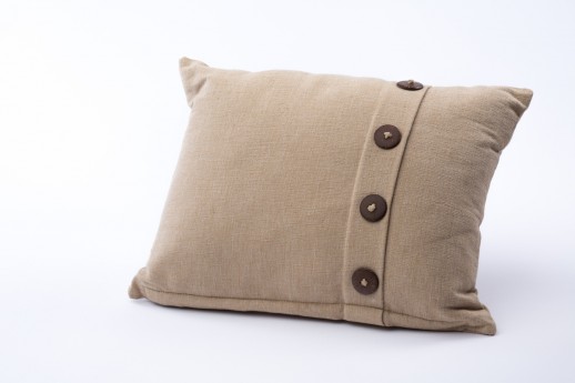 Natural Pillow With Buttons