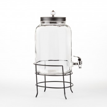 Cylinder Beverage Container, 2 Gal, W/ Stand