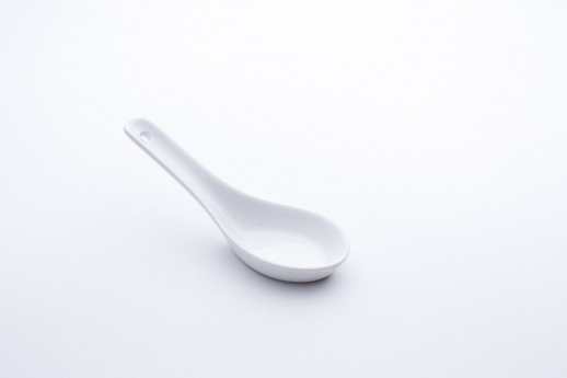 Asian Soup/Appetizer Spoon, White Ceramic