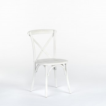 Bistro Chair, White Distressed
