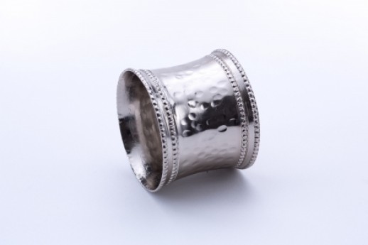 Napkin Ring, Silver Hammered