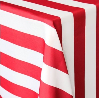 Spade Stripe Red & White Linen