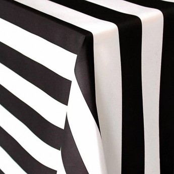 Spade Stripe Black & White Linen