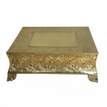 Gold Cake Stand Square 18in