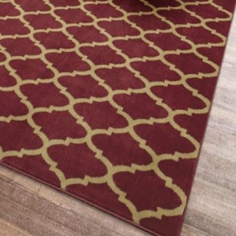 Area Rug Contemporary Trellis Red 8ft x 10ft