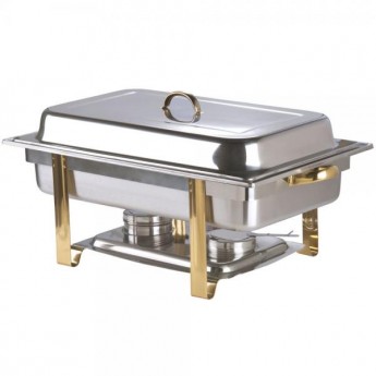 Deluxe 8 Qt. Full Size Gold Accent Chafer