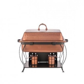 8 Qt. Deluxe Copper Hammered Chafer Dish