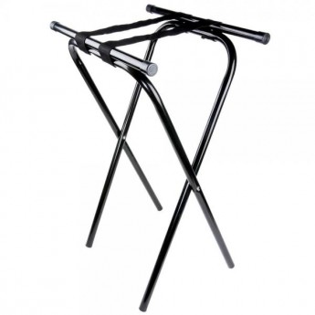 31in Folding Brown Metal Tray Stand