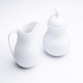 Sugar and Creamer Set Porcelain White