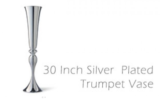 PLATED TRUMPET VASE SILVER 30