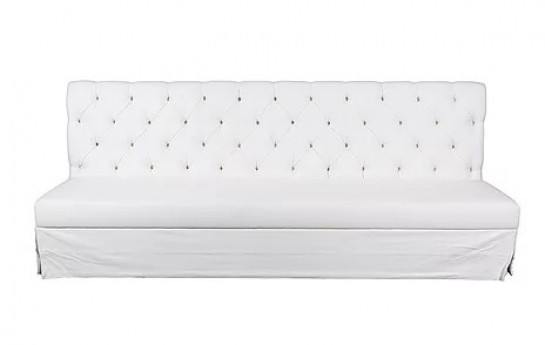 WHITE TUFTED BANQUETTE
