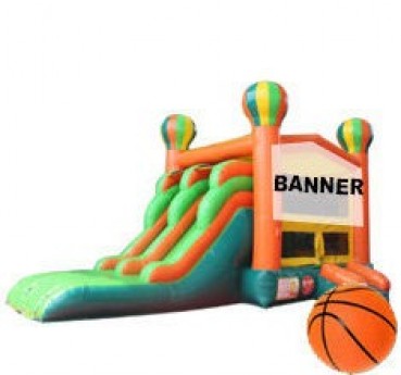 13x26 5 in 1 Balloons Theme-able Jumper with Dual Lane Slide