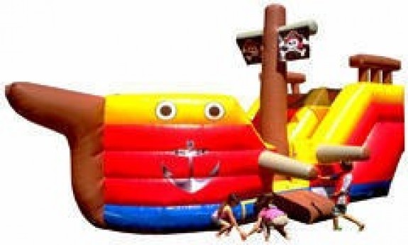 13x27 Pirate Ship Jump House with Slide on the Inside