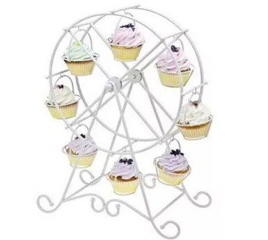 White cupcake display Ferris Wheel