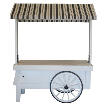 Vendor Cart - White with Awning