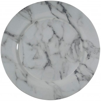 Lacquered Faux Marble Charger