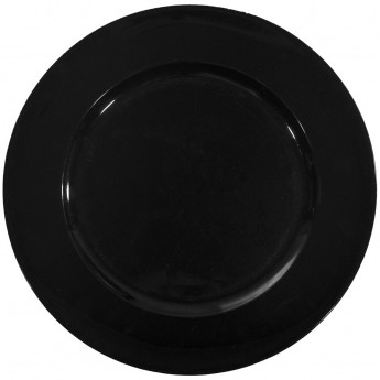 Round Lacquered Black Charger