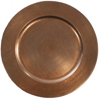 Round Lacquered Bronze Charger