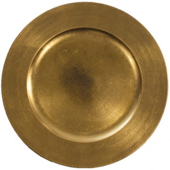 Round Lacquered Gold Charger