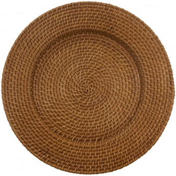 Round Light Wicker Charger
