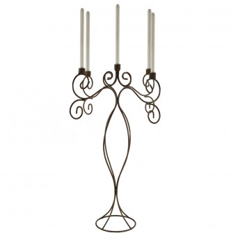 30-inch Wrought Iron 5-light Candelabra with Dripless Candles