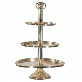 3-Tiered Round Silver Tray