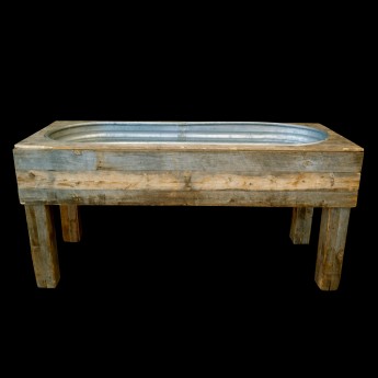 Galvanized Trough with Wood Stand