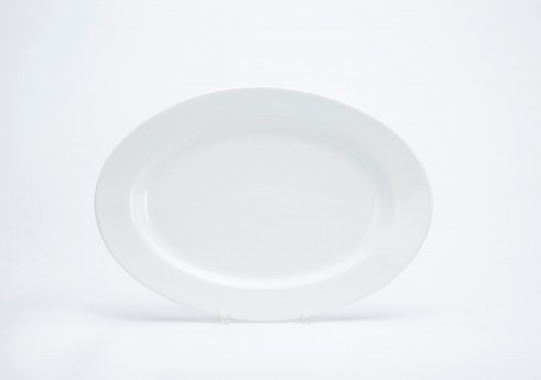 White Rim Oval Platter, 18